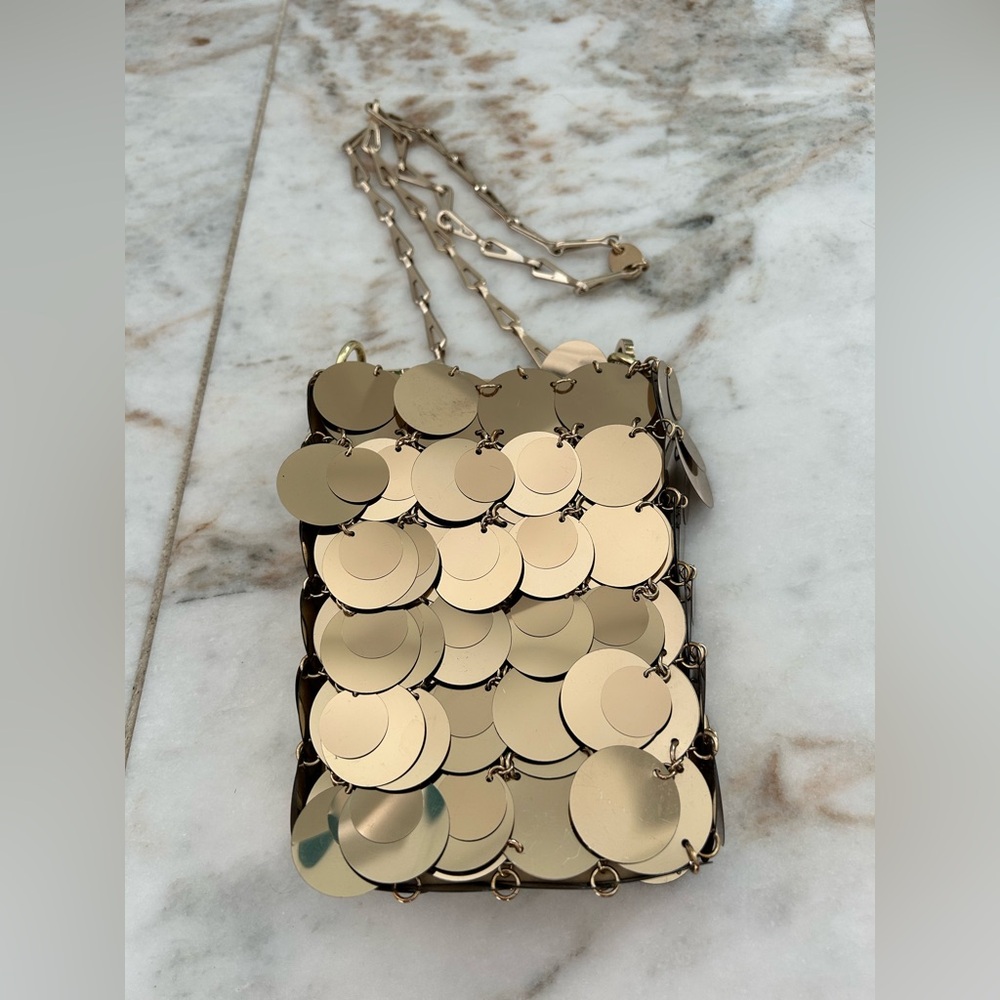 Paco Rabanne MINI SPARKLE DISCS GOLD BAG